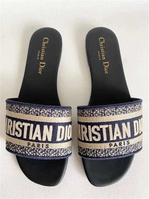 white dior slide|christian Dior slides navy blue.